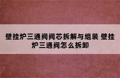 壁挂炉三通阀阀芯拆解与组装 壁挂炉三通阀怎么拆卸